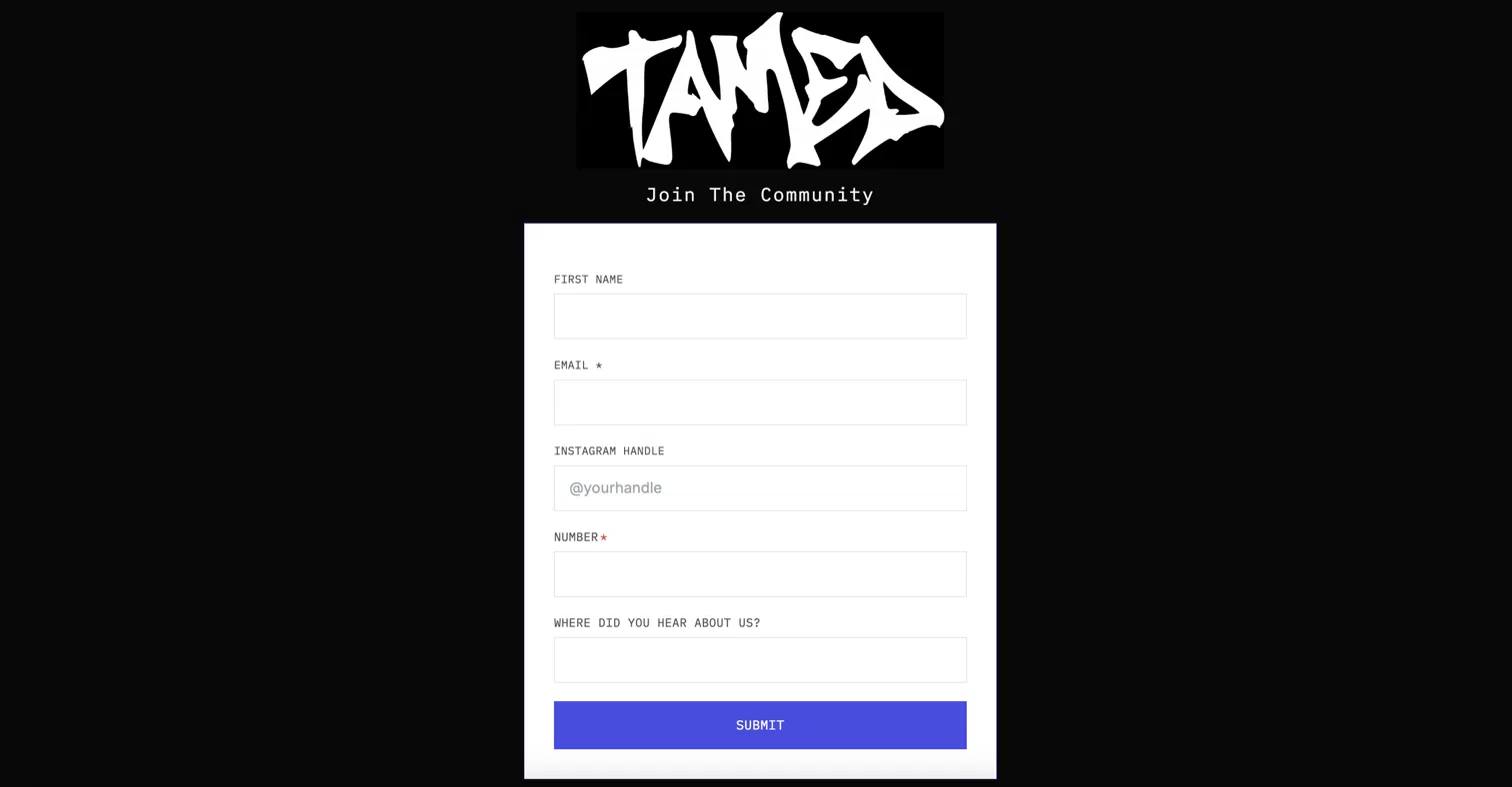 Branded event attendee capture creating owned contacts live in the dashboard