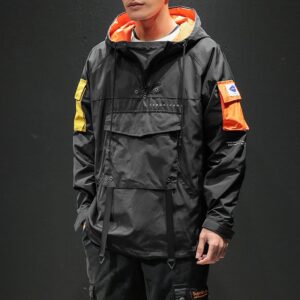 Hooded Patchwork Men's Jacket - Image 2