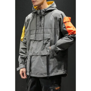 Hooded Patchwork Men's Jacket