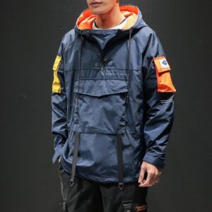 Hooded Patchwork Men's Jacket - Image 4