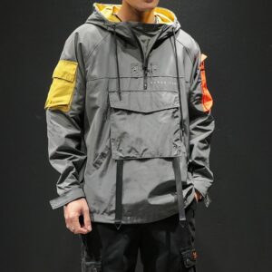 Hooded Patchwork Men's Jacket - Image 5