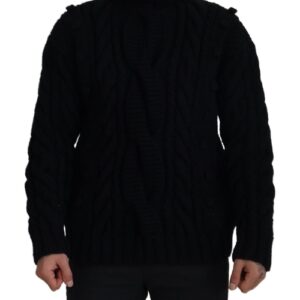 Dolce & Gabbana Black Cashmere Turtleneck Pullover Sweater
