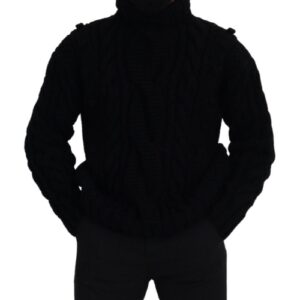 Dolce & Gabbana Black Cashmere Turtleneck Pullover Sweater - Image 4
