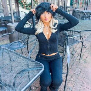 Women Tracksuit Solid Knitted 2 Piece Sets - Image 3