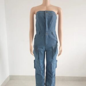 Cargo Style Jeans Jumpsuit - Image 2