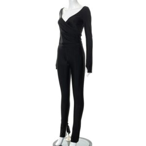 Solid Black Casual Two Piece Set - Image 4